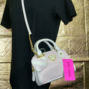NEW! Betsey Johnson Pink Cross Body Barrel Bag